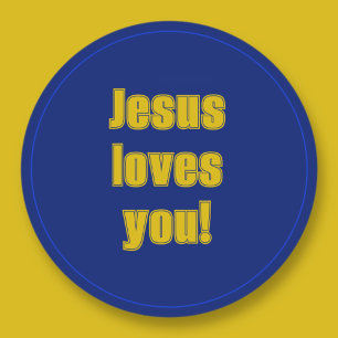 Jezus houdt van jou (voeg een naam toe of verwijde ronde sticker