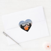 Jezus Houdt Van Jou Zonsondergang Hart Sticker (Envelop)
