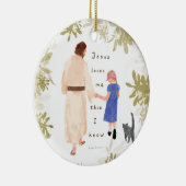 Jezus houdt van kerstkeramische versiering keramisch ornament (Rechts)