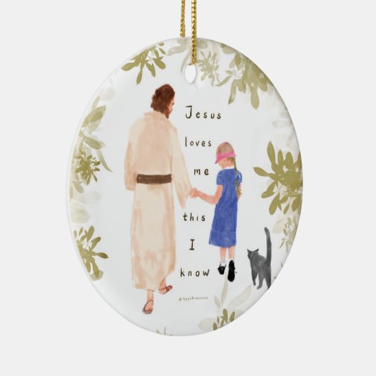 Jezus houdt van kerstkeramische versiering keramisch ornament (Rechts)