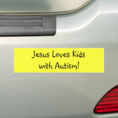 Jezus houdt van Kidsmet Autisme! Bumpersticker (Op auto)