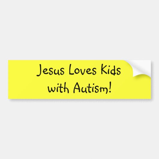 Jezus houdt van Kidsmet Autisme! Bumpersticker (Voorkant)