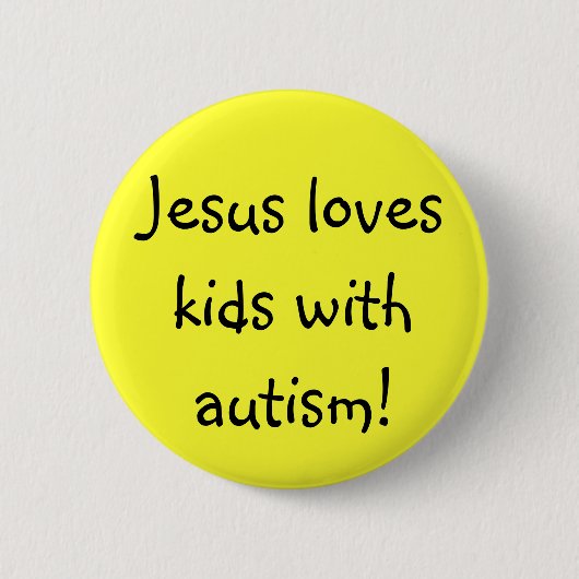 Jezus houdt van kinderen met autisme! ronde button 5,7 cm (Voorkant)