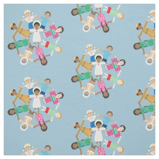 Jezus houdt van kleine kinderen stof (Swatch)