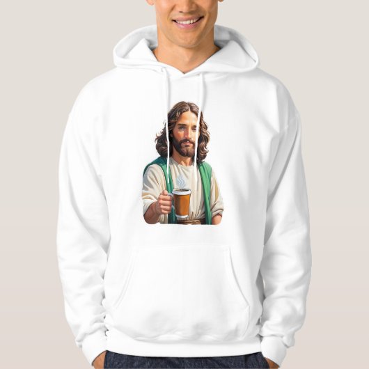 Jezus houdt van koffie hoodie (Voorkant)