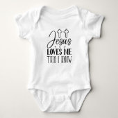 Jezus houdt van me Baby Bodysuit (Voorkant)