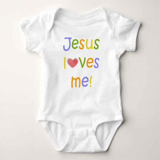 Jezus houdt van me Baby Creeper Romper (Voorkant)