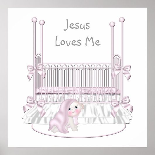 Jezus houdt van me Baby Nursery Wall Decor 25x25 Poster (Voorkant)