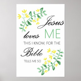 Jezus houdt van me - baby room poster