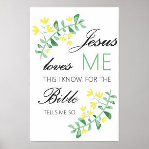 Jezus houdt van me - baby room poster