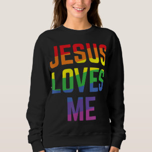 Jezus houdt van me Christelijke regenboogvlag LGBT Trui