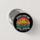 Jezus houdt van me Dit Ik ken graafmachine Christe Ronde Button 3,2 Cm (Voorkant /achterkant)