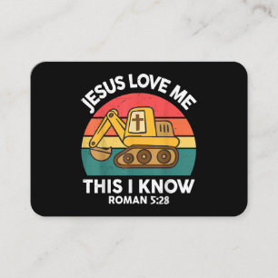 Jezus houdt van me Dit Ik ken graafmachine Christe Visitekaartje