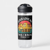 Jezus houdt van me Dit Ik ken graafmachine Christe Waterfles (Voorkant)