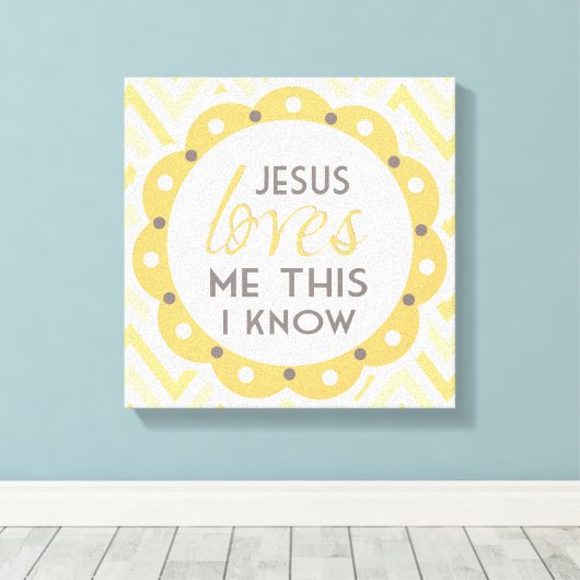 Jezus houdt van me dit ik weet Canvas Wall Art (Insitu (Houten vloer))