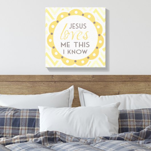 Jezus houdt van me dit ik weet Canvas Wall Art (Insitu (Slaapkamer))