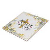 Jezus houdt van me, dit weet ik dwars en bloemen tegeltje (Zijkant)