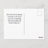 Jezus houdt van me, dit weet ik, kruis en bloemen briefkaart (Achterkant)