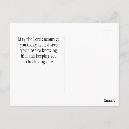 Jezus houdt van me, dit weet ik, kruis en bloemen briefkaart (Achterkant)