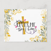 Jezus houdt van me, dit weet ik, kruis en bloemen briefkaart (Voorkant)