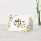 Jezus houdt van me, dit weet ik, kruis en bloemen kaart (Voorkant)