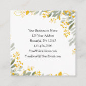 Jezus houdt van me, dit weet ik, kruis en bloemen vierkante visitekaartje (Achterkant)