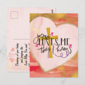 "Jezus houdt van me, dit weet ik" Valentijnsdag Briefkaart (Voorkant / Achterkant)