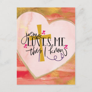 "Jezus houdt van me, dit weet ik" Valentijnsdag Briefkaart