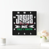 Jezus houdt van me, dit weet ik vierkante klok (Huis)