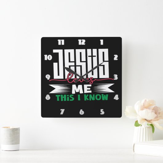 Jezus houdt van me, dit weet ik vierkante klok (Huis)