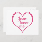 JEZUS HOUDT VAN ME in hart Briefkaart (Voorkant / Achterkant)