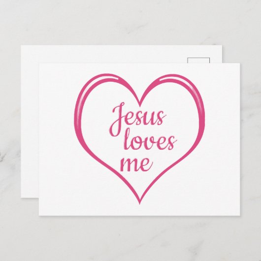 JEZUS HOUDT VAN ME in hart Briefkaart (Voorkant / Achterkant)