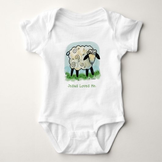 Jezus houdt van me, kleine lamb onsie romper (Voorkant)