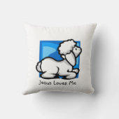 Jezus houdt van me kleine lamskussens kussen (Achterkant)