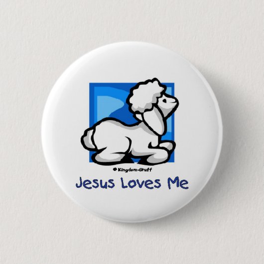 Jezus houdt van me Lamb Ronde Button 5,7 Cm (Voorkant)