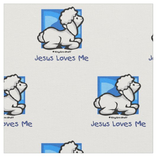 Jezus houdt van me Lamb Stof (Close Up)