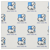 Jezus houdt van me Lamb Stof (Swatch)