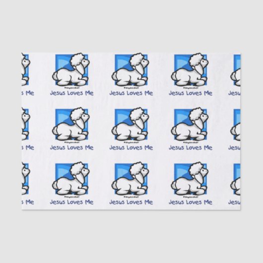 Jezus houdt van me Lamb Tissuepapier (Voorkant)