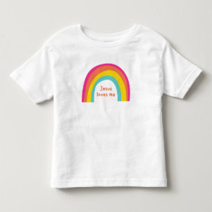 Jezus houdt van me peuterregenboog T-Shirt