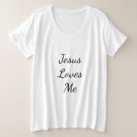 Jezus houdt van me plus grootte T-shirt