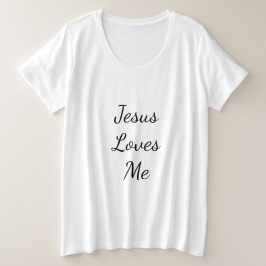 Jezus houdt van me plus grootte T-shirt (Design voorkant)
