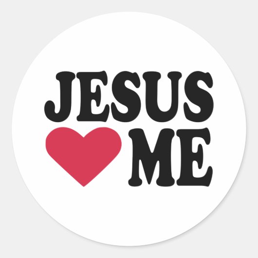 Jezus houdt van me ronde sticker (Voorkant)