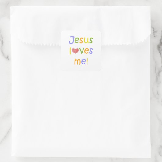 Jezus houdt van me Sticker (Tas)