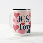 Jezus houdt van me tweekleurige koffiemok (Voorkant links)
