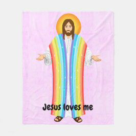 Jezus houdt van me vlootsdeken fleece deken
