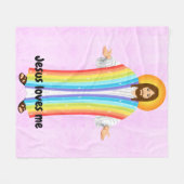 Jezus houdt van me vlootsdeken fleece deken (Voorkant (Horizontaal))