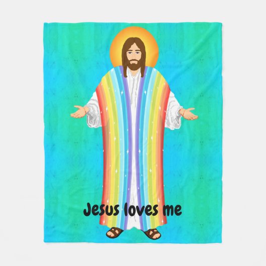 Jezus houdt van me vlootsdeken fleece deken (Voorkant)