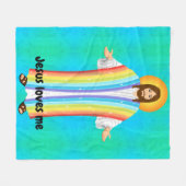 Jezus houdt van me vlootsdeken fleece deken (Voorkant (Horizontaal))