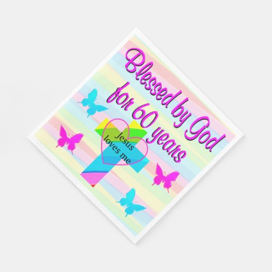 JEZUS HOUDT VAN MIJ 60E VERJAARDAG SERVETTEN (Hoek)