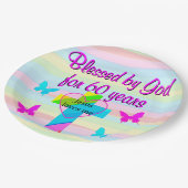 JEZUS HOUDT VAN MIJ 60STE VERJAARDAG PAPIEREN BORD (Gekanteld)